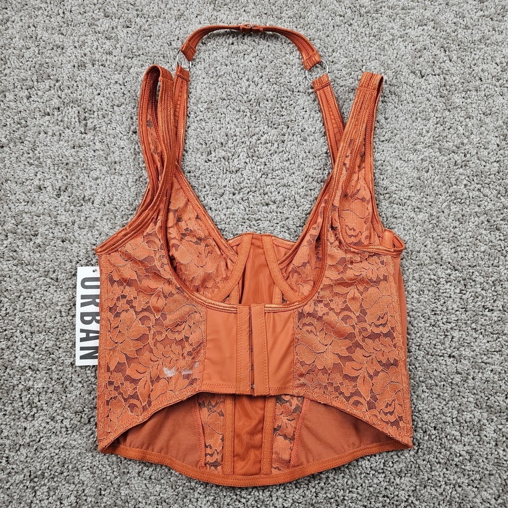 Out From Under Bewitched Lace Layered Corset Sz Large Orange Urban Outfitters - Picture 4 of 12